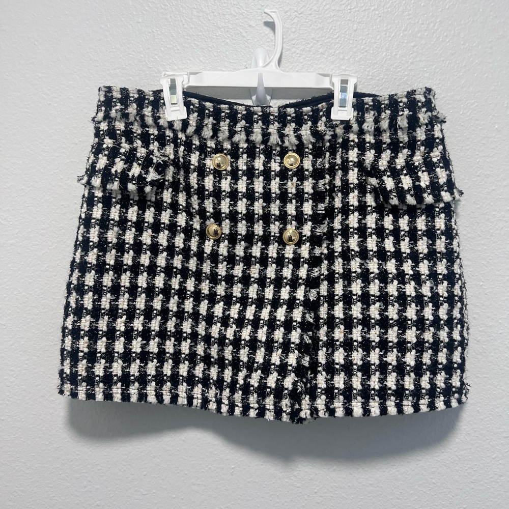 House of Harlow 1960 Black and White Houndstooth Skort Size Large